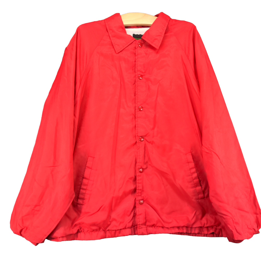 Bridgeport Mens Snap Button Jacket Red XL Lined Retro Vintage